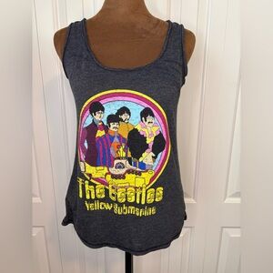 The Beatles Gray Yellow Submarine Graphic Band Tank Size XS